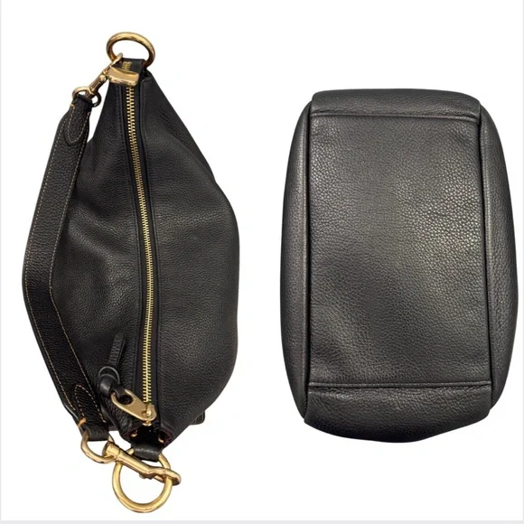 Coach Pennie Black Leather Shoulder Crossbody Gold Hardware 6152 Purse EUC - Picture 4 of 13